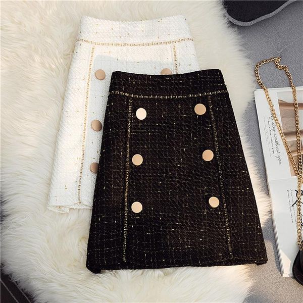 autumn winter retro small fragrant tweed woolen skirt women high-waist a-line package hip skirts, Black
autumn winter retro small fragrant tweed woolen skirt women high-waist a-line package hip skirts, Black