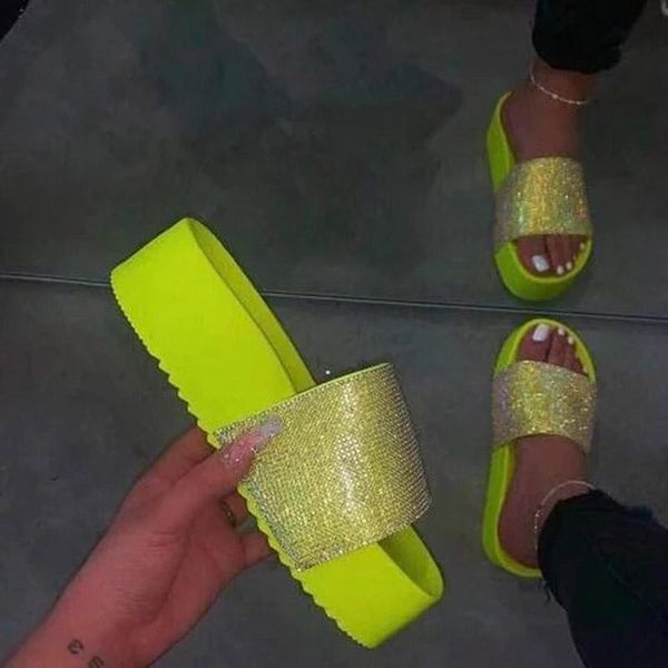 selling fashion women's rhinestone sandals summer style thick-soled one-word indoor slippers, Black
selling fashion women's rhinestone sandals summer style thick-soled one-word indoor slippers, Black