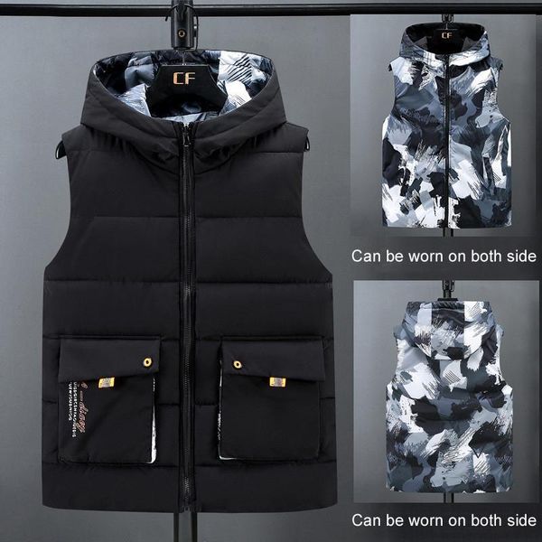 men's vests two side vest men thicken warm jacket 2021 autumn fashion casual coat winter sleeveless outwear, Black;white
men's vests two side vest men thicken warm jacket 2021 autumn fashion casual coat winter sleeveless outwear, Black;white
