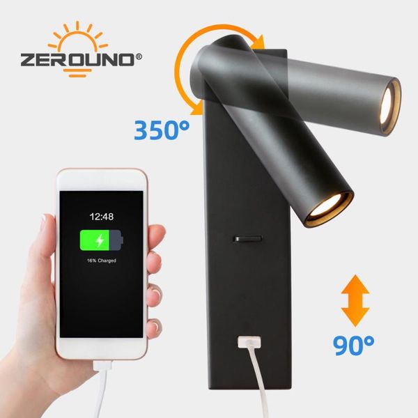 wall lamp zerouno light usb sconces black white aluminum mounted 100-240v cree chip bedside reading book angle adjustable
wall lamp zerouno light usb sconces black white aluminum mounted 100-240v cree chip bedside reading book angle adjustable