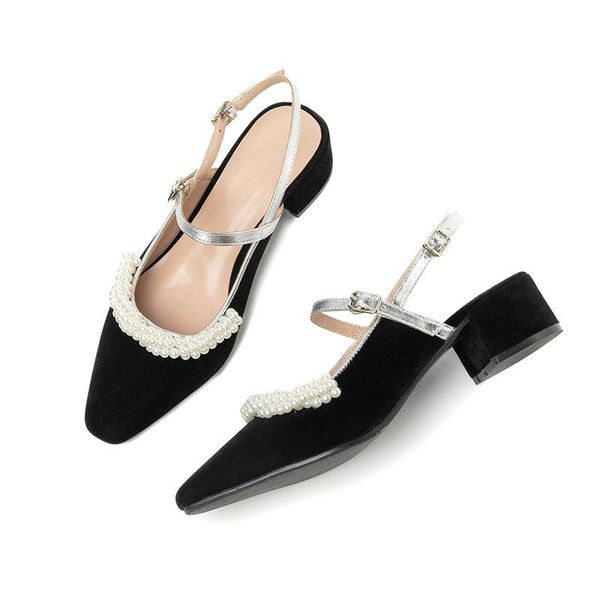 dress shoes 2021 baotou women vintage pearl mary janes women's shallow mouth elegant leather low heel sandals, Black
dress shoes 2021 baotou women vintage pearl mary janes women's shallow mouth elegant leather low heel sandals, Black