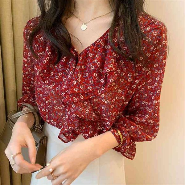 lady floral print v-neck wooden ear chiffon shirt women fashion summer korean loose large size blouse s-5xl p223 210527, White
lady floral print v-neck wooden ear chiffon shirt women fashion summer korean loose large size blouse s-5xl p223 210527, White