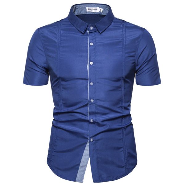 men's casual shirts short sleeves spring thin fashion office business i work everyday formal black real blue shirt, White;black
men's casual shirts short sleeves spring thin fashion office business i work everyday formal black real blue shirt, White;black