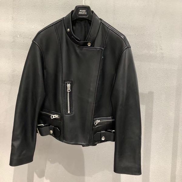 women's leather & faux autumn genuine jacket women 2021 fashion real sheepskin coat rivet motorcycle biker female plus size, Black
women's leather & faux autumn genuine jacket women 2021 fashion real sheepskin coat rivet motorcycle biker female plus size, Black