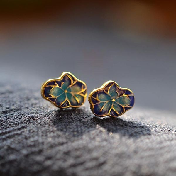 stud original design exquisite gold lotus leaf enamel porcelain earrings chinese retro light luxury charm brand silver jewelry, Golden;silver
stud original design exquisite gold lotus leaf enamel porcelain earrings chinese retro light luxury charm brand silver jewelry, Golden;silver