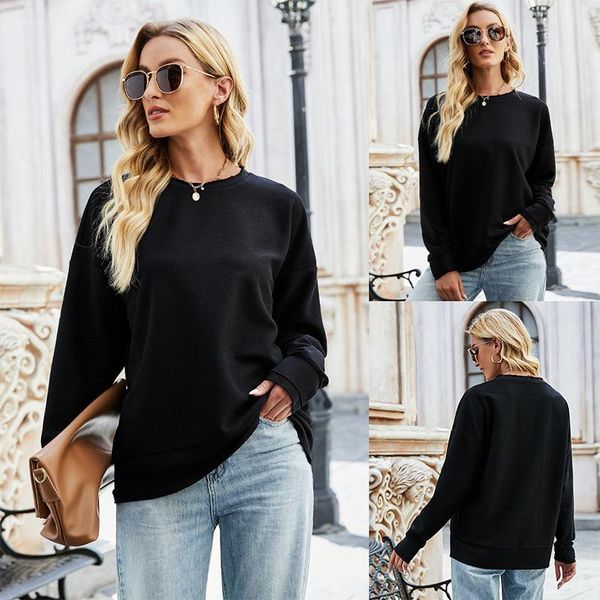 women's hoodies & sweatshirts porpora fashion solid color sweater casual urban 2021 autumn clothing elegant loose long-sleeved pullover, Black
women's hoodies & sweatshirts porpora fashion solid color sweater casual urban 2021 autumn clothing elegant loose long-sleeved pullover, Black