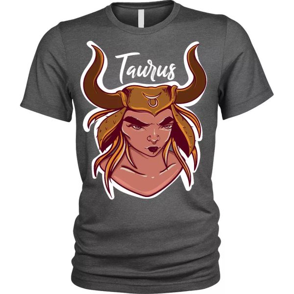 taurus star sign horoscope tshirt mens, White;black
