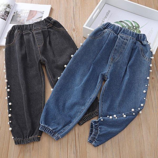 fashion autumn pearl beaded denim jeans long loose pant for girls kids baby children pants trousers s9742, Blue
fashion autumn pearl beaded denim jeans long loose pant for girls kids baby children pants trousers s9742, Blue