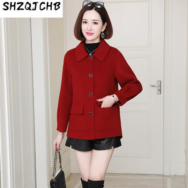 women's wool & blends shzq high-end double-sided cashmere coat short loose woolen autumn winter korean version, Black
women's wool & blends shzq high-end double-sided cashmere coat short loose woolen autumn winter korean version, Black