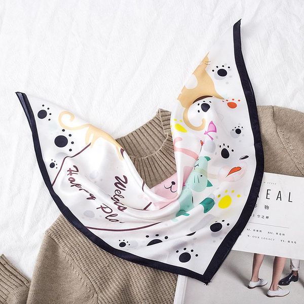 100% pure silk square scarf for women neck hair band bag scarves female neckerchief cartoon cats print small headband bandanas, Blue;gray
100% pure silk square scarf for women neck hair band bag scarves female neckerchief cartoon cats print small headband bandanas, Blue;gray