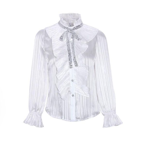 women's blouses & shirts women elegant pure white falbala ol blouse 2021 spring summer fashion sequin bow trumpet sleeve chiffon shirt
women's blouses & shirts women elegant pure white falbala ol blouse 2021 spring summer fashion sequin bow trumpet sleeve chiffon shirt