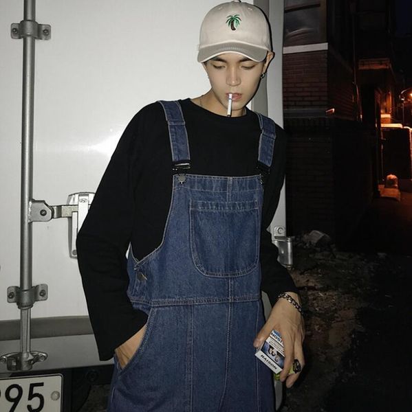 men's jeans fashion mens solid color street loose denim bib overalls for man classic retro suspender pants 86al, Blue
men's jeans fashion mens solid color street loose denim bib overalls for man classic retro suspender pants 86al, Blue
