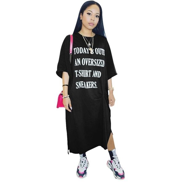 oversized t shirt dress women plus size black vintage letter print long maxi dress summer elegant korean loose casual dress 2021, Black;white
oversized t shirt dress women plus size black vintage letter print long maxi dress summer elegant korean loose casual dress 2021, Black;white