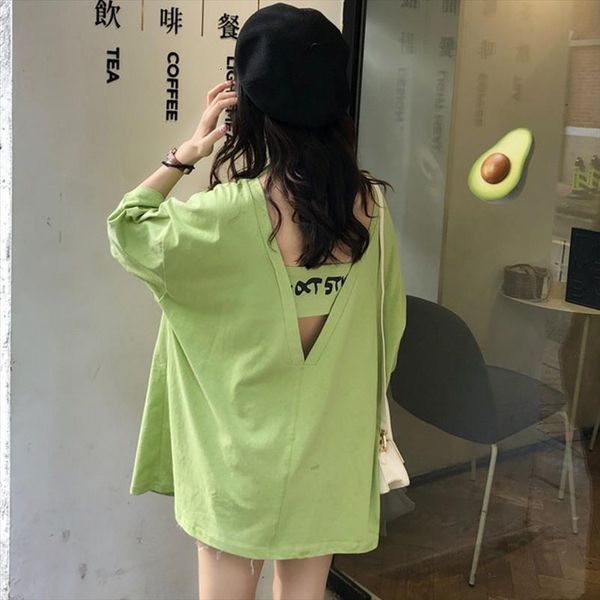 harajuku back hollow creative women summer letter printing korean casual loose soft long shirts, White
harajuku back hollow creative women summer letter printing korean casual loose soft long shirts, White