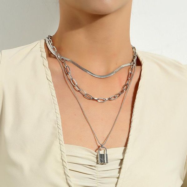 pendant necklaces vintage punk multilayer choker lock chain necklace for women girl hip hop silver color collar party fashion jewelry gift
pendant necklaces vintage punk multilayer choker lock chain necklace for women girl hip hop silver color collar party fashion jewelry gift