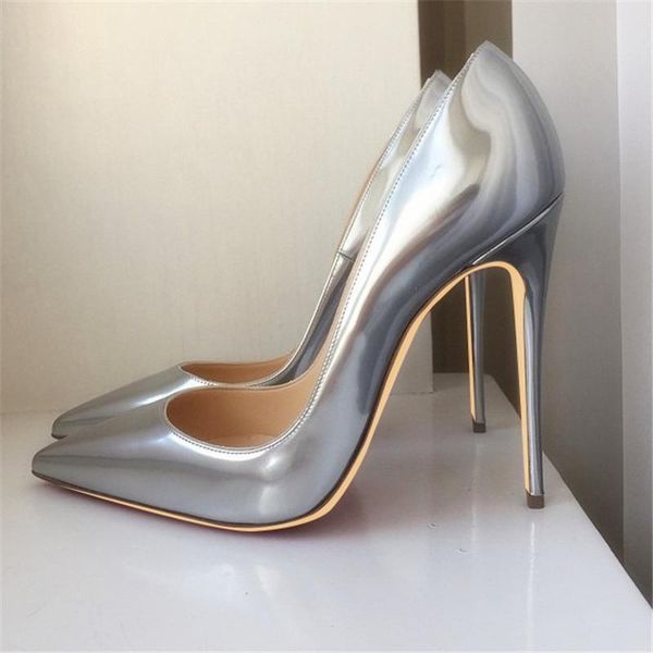 fashion women pumps silver patent leather point toe high heels shoes boots real stiletto 120mm 100mm dress, Black
fashion women pumps silver patent leather point toe high heels shoes boots real stiletto 120mm 100mm dress, Black