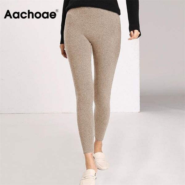 aachoae autumn winter women leggings solid casual slim pants trousers high waist sportwear ladies ankle length leggings 211014, Black 
aachoae autumn winter women leggings solid casual slim pants trousers high waist sportwear ladies ankle length leggings 211014, Black