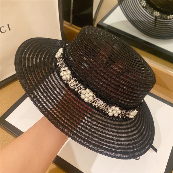 flat women's summer ultraviolet seaside holiday beach hat pearl small fragrance mesh cornice hat, Yellow
flat women's summer ultraviolet seaside holiday beach hat pearl small fragrance mesh cornice hat, Yellow