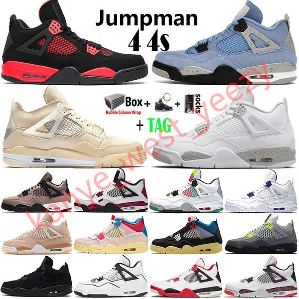 2022 university blue jumpman 4 4s mens basketball shoes cream white x sail bred fire red neon black cat metallic purple trainers designer sn, White;red
2022 university blue jumpman 4 4s mens basketball shoes cream white x sail bred fire red neon black cat metallic purple trainers designer sn, White;red