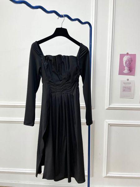 casual dresses 2021 women fashion long-sleeved square-neck beveled pleated slit dress 0917, Black;gray
casual dresses 2021 women fashion long-sleeved square-neck beveled pleated slit dress 0917, Black;gray