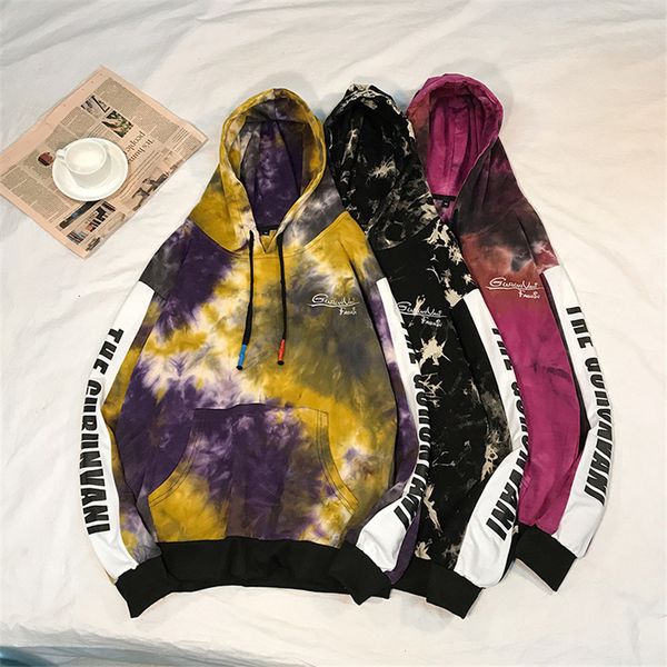 hoodies men's autumn sweater all cotton tie dyed high-grade hooded sports coat loose gradient men, Black
hoodies men's autumn sweater all cotton tie dyed high-grade hooded sports coat loose gradient men, Black