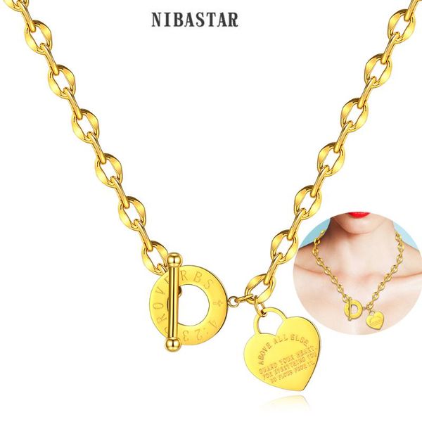 chains nibastar heart pendant necklace for women ot buckle charm chain choker stainless steel fashion hight quality jewelry, Silver
chains nibastar heart pendant necklace for women ot buckle charm chain choker stainless steel fashion hight quality jewelry, Silver