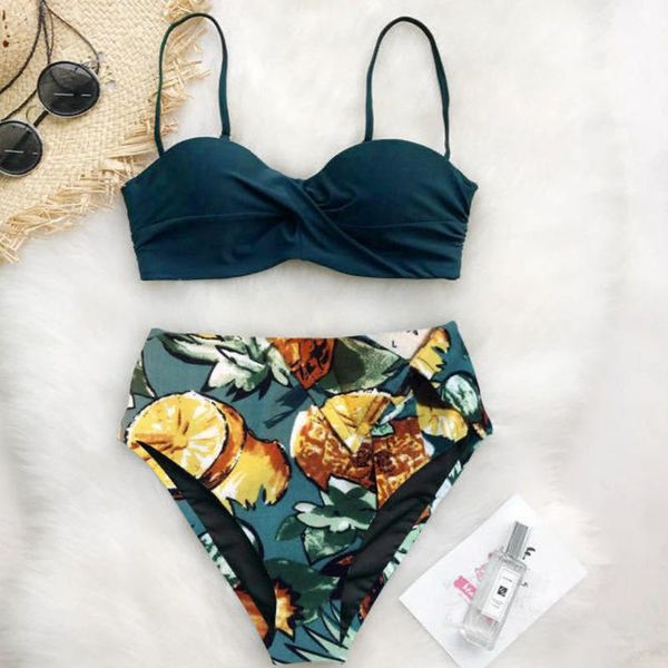 women's swimwear summer swimsuit 2021 women fashion leaf print high waist push up bikini set beach biquinis bathing suit, White;black
women's swimwear summer swimsuit 2021 women fashion leaf print high waist push up bikini set beach biquinis bathing suit, White;black