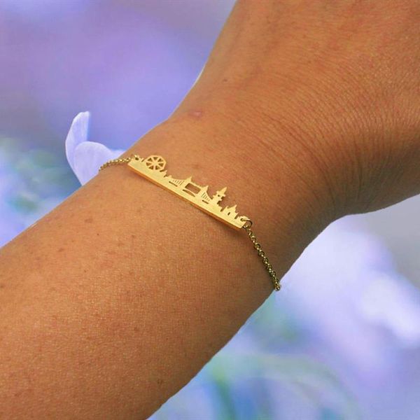 charm bracelets london tower bridge landscape women men anniversary jewelry stainless steel chain silver color cuff, Golden;silver
charm bracelets london tower bridge landscape women men anniversary jewelry stainless steel chain silver color cuff, Golden;silver