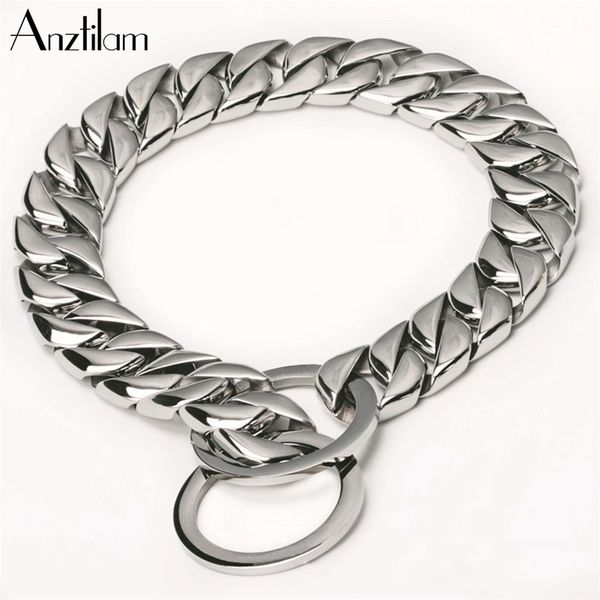 15mm strong metal dog collars 316l stainless steel polishing cuban p chain pet training choker collar for large dogs pitbu, Silver
15mm strong metal dog collars 316l stainless steel polishing cuban p chain pet training choker collar for large dogs pitbu, Silver