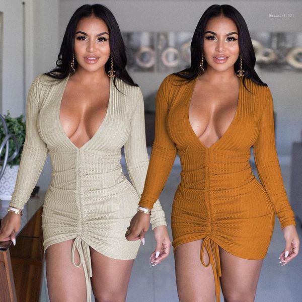 casual dresses women spring autumn solid color pencil robe femme shrinkage drawstring deep v neck long sleeve slim mini dress for woman, Black;gray
casual dresses women spring autumn solid color pencil robe femme shrinkage drawstring deep v neck long sleeve slim mini dress for woman, Black;gray