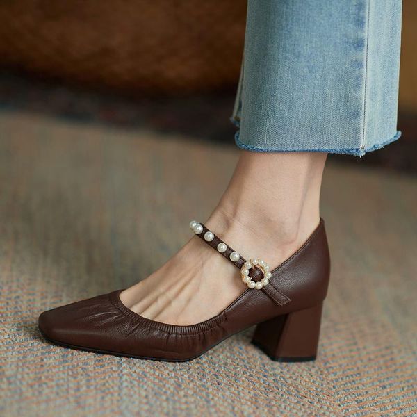 dress shoes fold design string bead soft genuine leather high heels spring fashion comfortable women heel, Black
dress shoes fold design string bead soft genuine leather high heels spring fashion comfortable women heel, Black