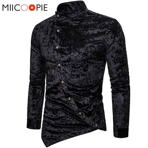 fashion shirts men dress irregular velvet long sleeve chemise homme male casual solid color slim fit social shirts streetwear, White;black
fashion shirts men dress irregular velvet long sleeve chemise homme male casual solid color slim fit social shirts streetwear, White;black