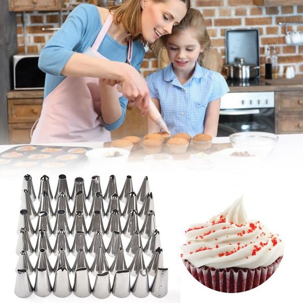 cake decorating 48pcs/set good quality stainless steel icing piping nozzles pastry tips set baking tools accessories &
cake decorating 48pcs/set good quality stainless steel icing piping nozzles pastry tips set baking tools accessories &
