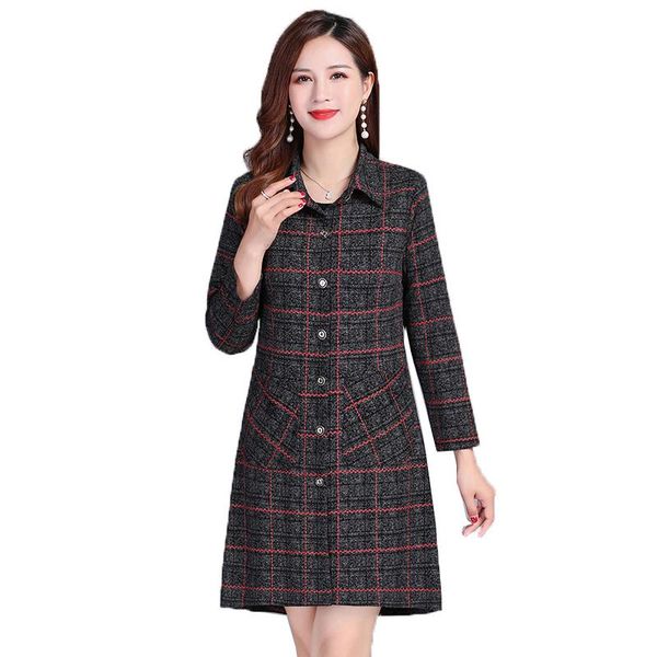 women's trench coats coat fashion plaid women outerwear mid-long single-breasted shirt elegant casual windbreaker, Tan;black
women's trench coats coat fashion plaid women outerwear mid-long single-breasted shirt elegant casual windbreaker, Tan;black