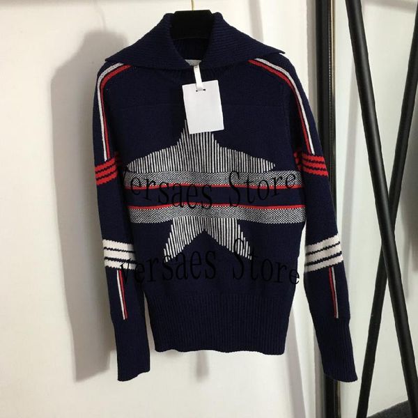 women's sweaters 2021 luxury design high-end letter jacquard fashion lapel long sleeve pullover temperament versatile knitted sweater, White;black
women's sweaters 2021 luxury design high-end letter jacquard fashion lapel long sleeve pullover temperament versatile knitted sweater, White;black