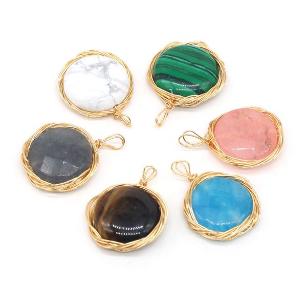Charms 2021 Natural StoneTiger Eye Stone Pendant Round Copper Wire Winding For Jewelry Making DIY Necklace Earring 20x25mm, Bronze;silver
Charms 2021 Natural StoneTiger Eye Stone Pendant Round Copper Wire Winding For Jewelry Making DIY Necklace Earring 20x25mm, Bronze;silver