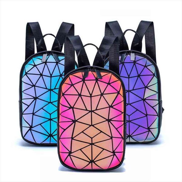 luminous backpack women small geometric school folding female holographic backpacks colorful reflective bags
luminous backpack women small geometric school folding female holographic backpacks colorful reflective bags