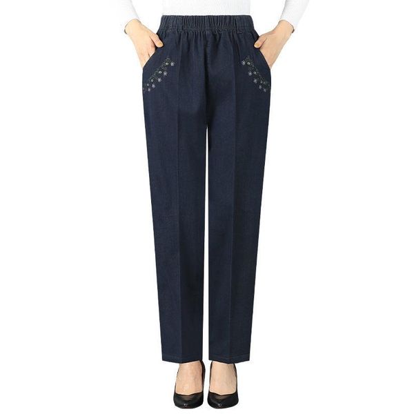 mom jeans spring autumn middle-aged women's embroidered denim pants casual elastic high waist loose straight trousers plus size, Blue
mom jeans spring autumn middle-aged women's embroidered denim pants casual elastic high waist loose straight trousers plus size, Blue