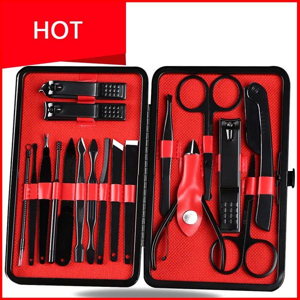 nail art kits stainless steel manicure set black clippers 18-piece custom tool
nail art kits stainless steel manicure set black clippers 18-piece custom tool