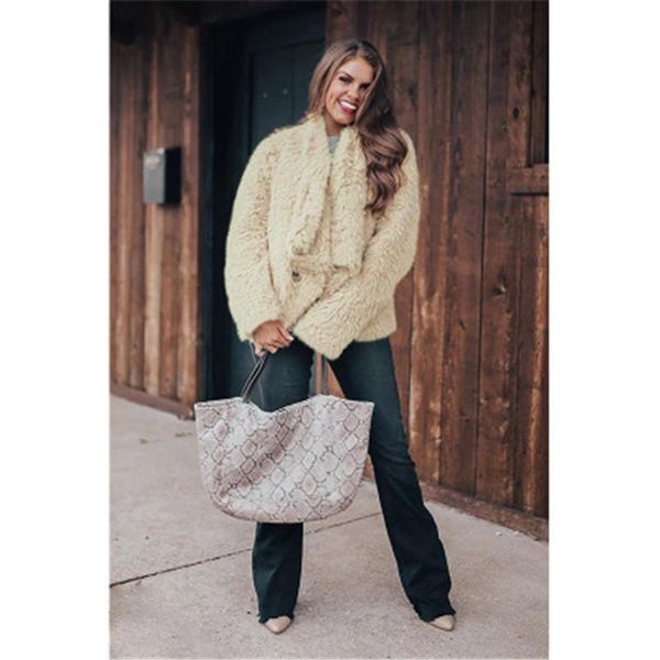 womens lapel woolen blends outerwear fashion trend long sleeve cardigan solid colors coats designer female winter button casual loose coat, Black
womens lapel woolen blends outerwear fashion trend long sleeve cardigan solid colors coats designer female winter button casual loose coat, Black