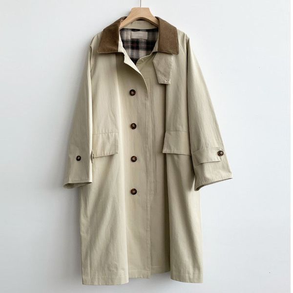 women's trench coats spring turn down collar single breasted casual loose straight patchwork women long oversize khaki vm1h, Tan;black
women's trench coats spring turn down collar single breasted casual loose straight patchwork women long oversize khaki vm1h, Tan;black