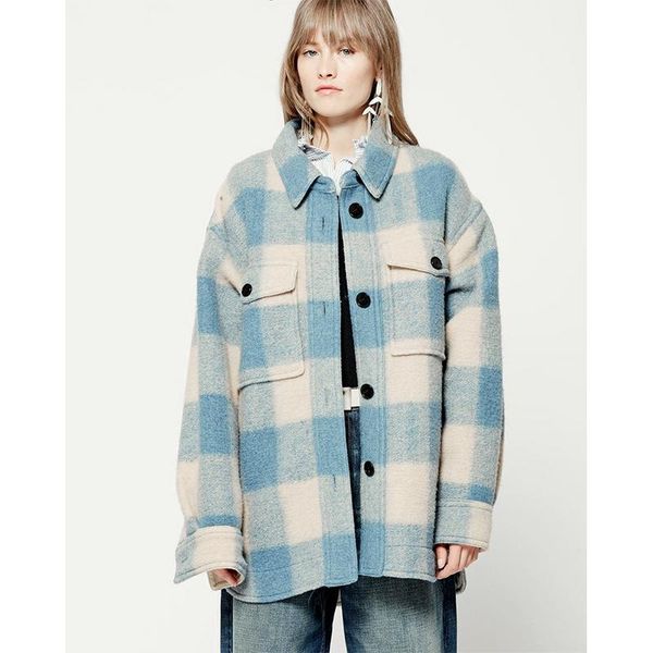 women's wool & blends donsignet autumn winter french short plaid coat women loose casual woolen coats for, Black
women's wool & blends donsignet autumn winter french short plaid coat women loose casual woolen coats for, Black