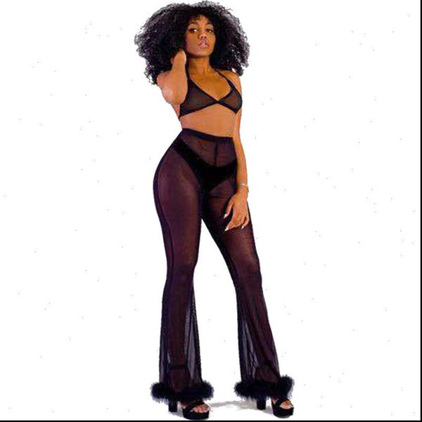 3 colors women capri flare see through mesh pants faux fur high waist casual sheer party club long transparent, Black;white
3 colors women capri flare see through mesh pants faux fur high waist casual sheer party club long transparent, Black;white