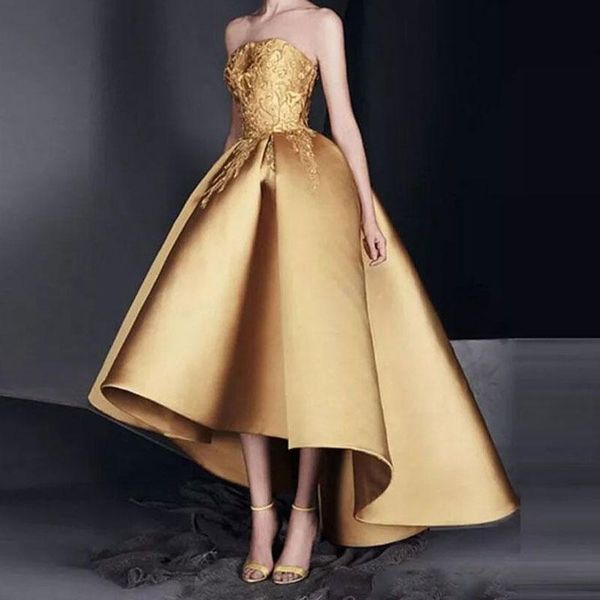 party dresses arrival evening dresse formal vestido de noiva satin prom robe soiree golden strapless high-low gown lace-up, White;black
party dresses arrival evening dresse formal vestido de noiva satin prom robe soiree golden strapless high-low gown lace-up, White;black