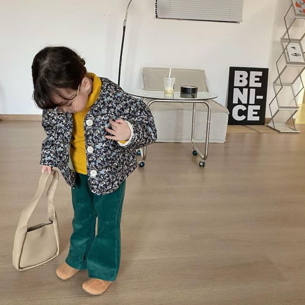 down coat 2021 korean children's clothing style fashionable cute floral quilted girls padded cotton clothes, Blue;gray
down coat 2021 korean children's clothing style fashionable cute floral quilted girls padded cotton clothes, Blue;gray