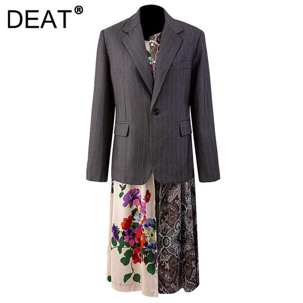 women's suits & blazers deat 2021 spring autumn fashion casual long sleeve print fake two pieces floral temperament blazer coat women s, White;black
women's suits & blazers deat 2021 spring autumn fashion casual long sleeve print fake two pieces floral temperament blazer coat women s, White;black