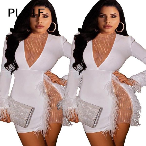 women o neck patchwork mini dress full sleeve club sheath feathers elegant vestidos casual dresses, Black;gray
women o neck patchwork mini dress full sleeve club sheath feathers elegant vestidos casual dresses, Black;gray
