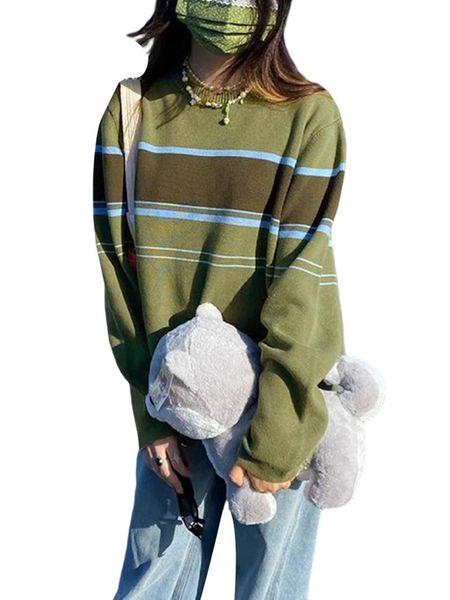 women's sweaters women striped sweater long sleeve round neck elastic warm casual party street green, White;black
women's sweaters women striped sweater long sleeve round neck elastic warm casual party street green, White;black