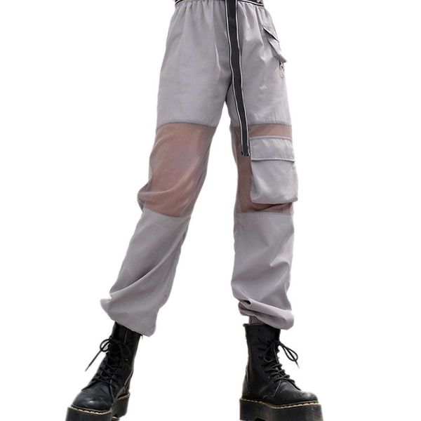 women's pants & capris fashion stitching mesh pockets beam feet tooling sports fitness leisure trousers, Black;white
women's pants & capris fashion stitching mesh pockets beam feet tooling sports fitness leisure trousers, Black;white