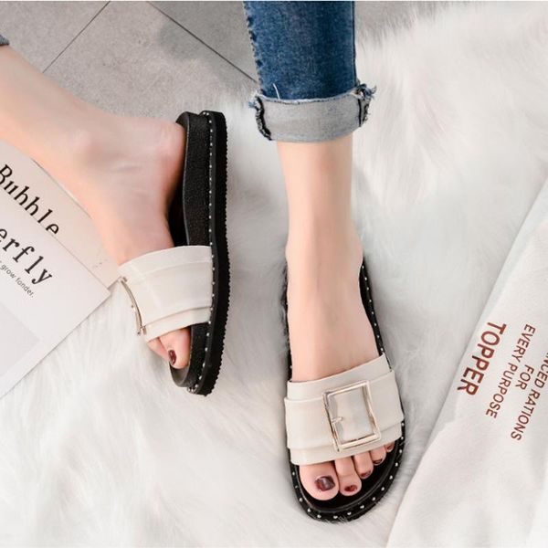 slippers creepers square buckle belt ladies studs open toe flipflops summer slide thicken hausschuhe beach shoes plus size 35-43, Black
slippers creepers square buckle belt ladies studs open toe flipflops summer slide thicken hausschuhe beach shoes plus size 35-43, Black